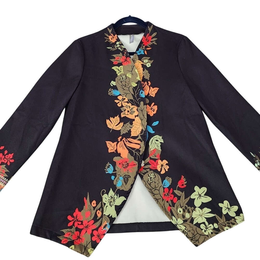 NoraCora Elegant Black Floral Women's Blazer